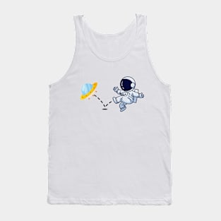 Astronaut plays UFO Soccer Tank Top